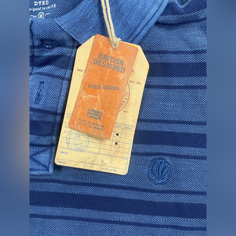 Fat Face Harris Blue Striped Polo Shirt (M) NWT - Picture 2 of 7